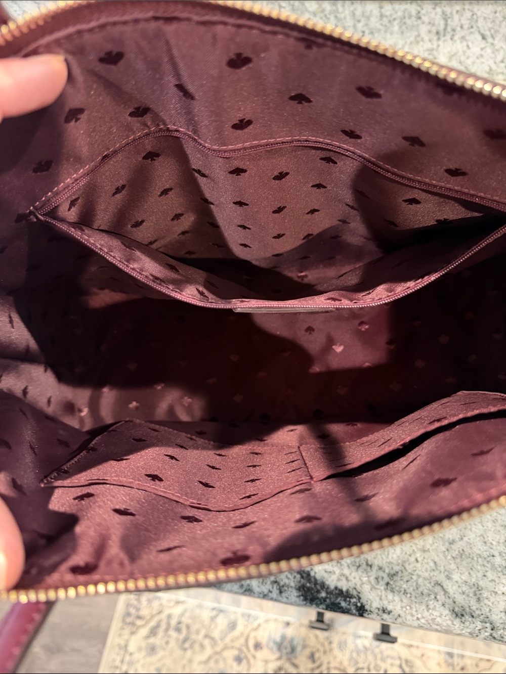 Kate Spade glitter tote in burgundy sparkle - Picture 5 of 14